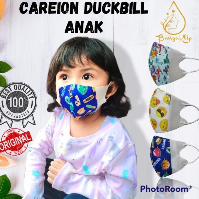 Terbaru - Masker Anak Karakter Duckbill CAREION Masker Duckbill Anak 3D ~