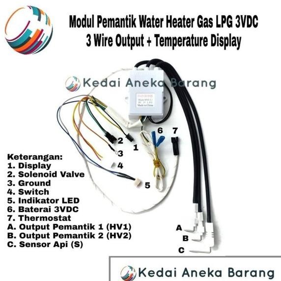 Module Modul Transformer Pulse Ignition Igniter Pemantik Gas LPG Otomatis Water Heater FHS-L1 3V 3VD