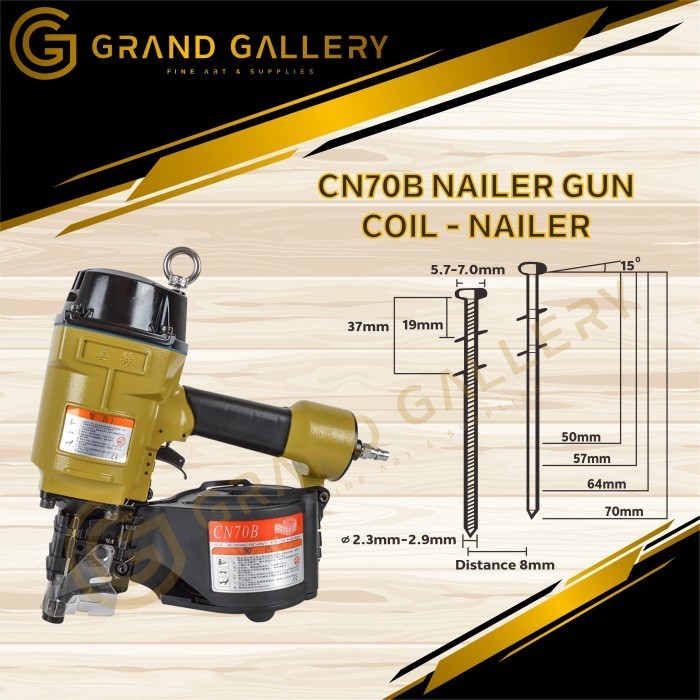✨New Ori Meite - Pneumatic Air Nailer Cn70 / Gun Cn 70 / Coil Nailer Cn-70B Berkualitas