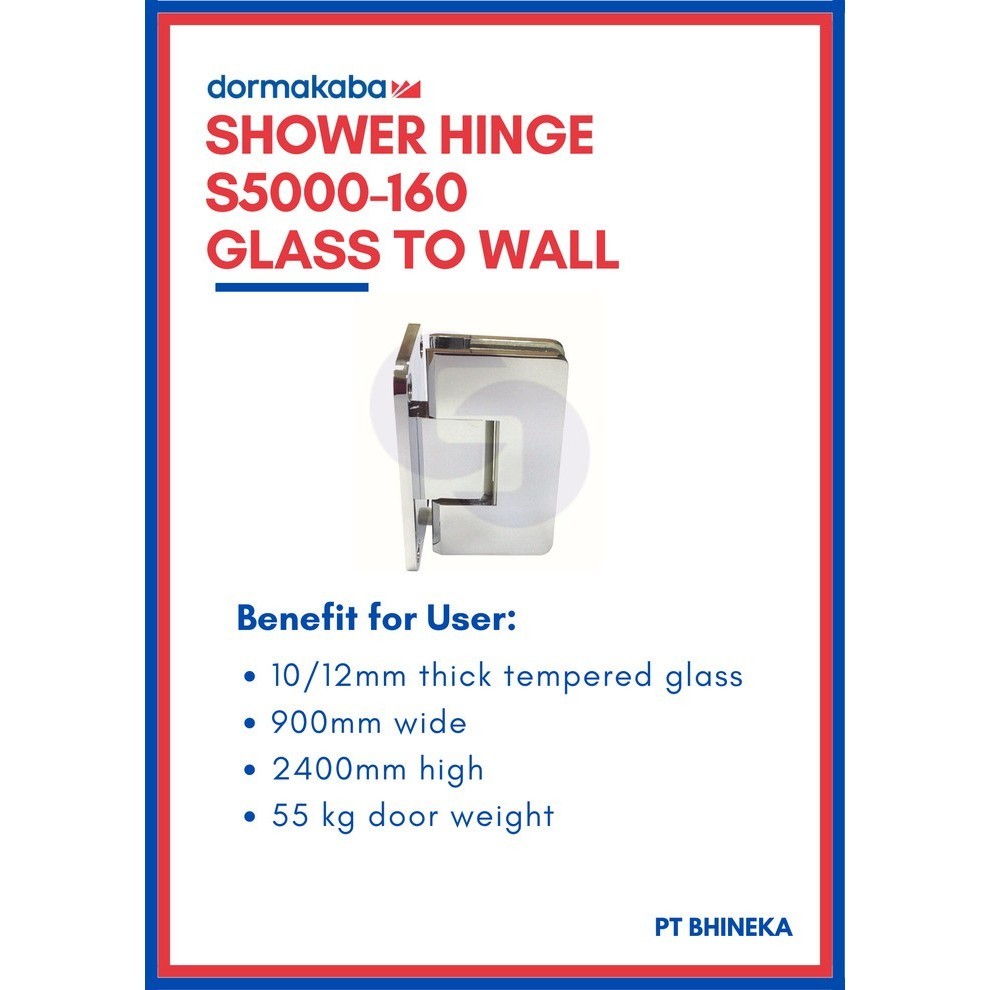 [Baru] Dorma S5000-160 Glass To Wall Set Dormakaba Shower Hinge S 5000-160 Berkualitas