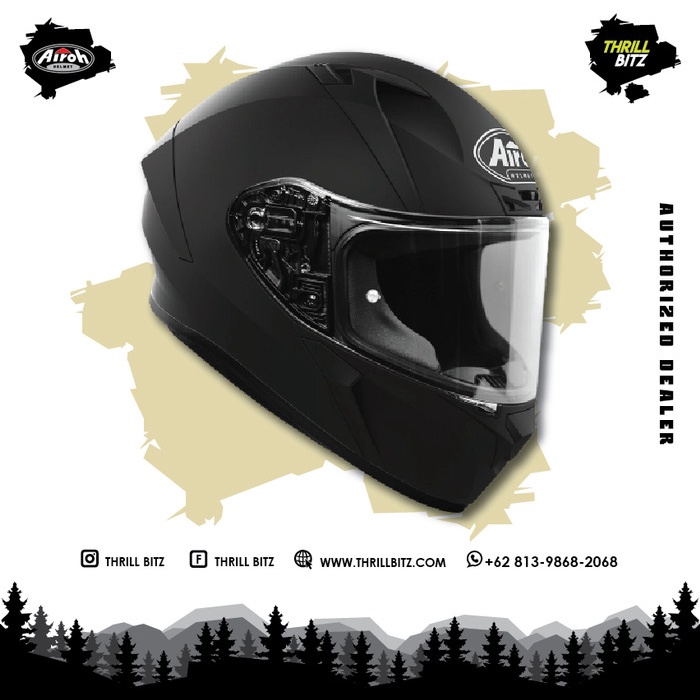 [Ori] Helm Airoh Valor Helmet - Color Black Matt Size L Terbaru