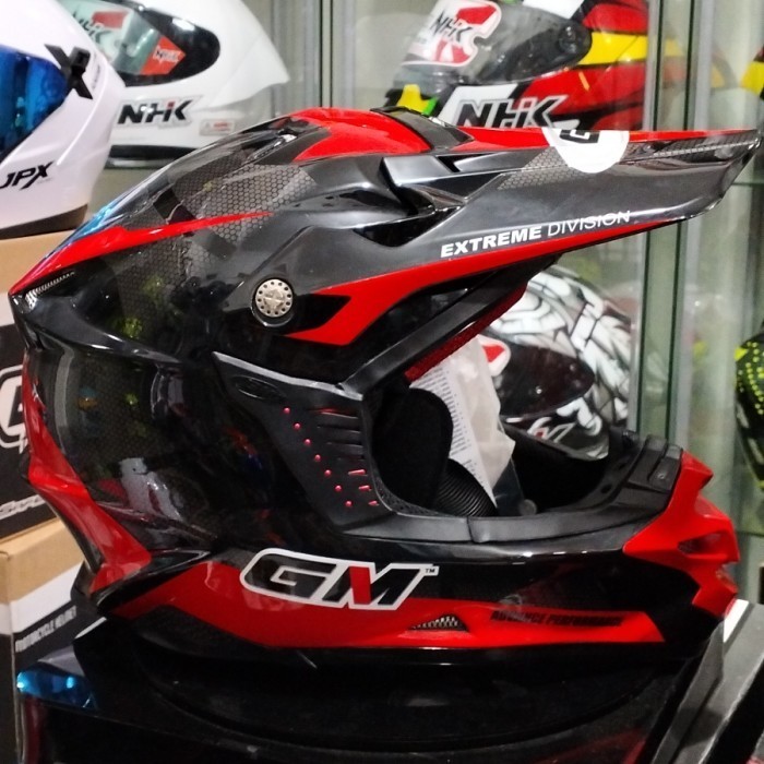 [New] Helm Gm Cross Octar Black Red Glossy Original Limited