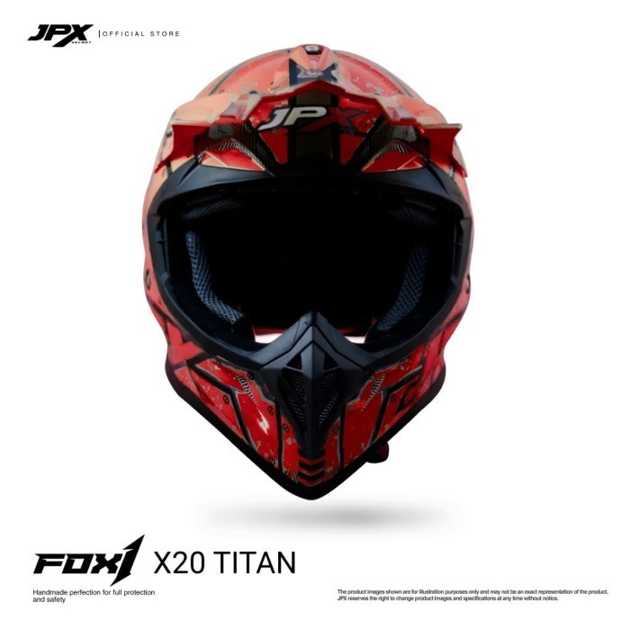 [Ori] Helm Jpx Cross Full Face X20 Titan - Fluorescent Red Doff Terbatas