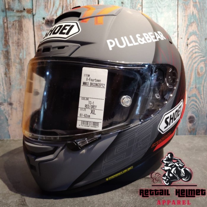 [Ori] Shoei X-14 Mm93 Marquez Black Concept 2.0.Tc-1 Sni Helm Full Face X14 Limited