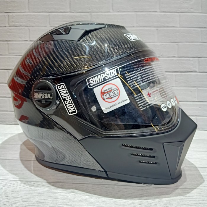 [New] Simpson Darksome Carbon  Helm Modular Terbaru