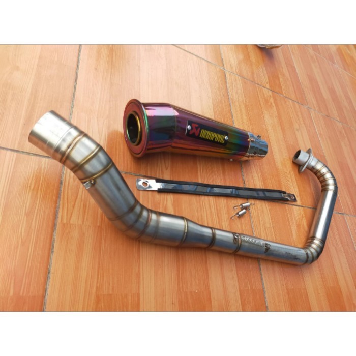 [Original] Knalpot Fulcacing Byson R15 Vixion Nvl Akrapovic Megaphone Rainbow 1 Terbaru