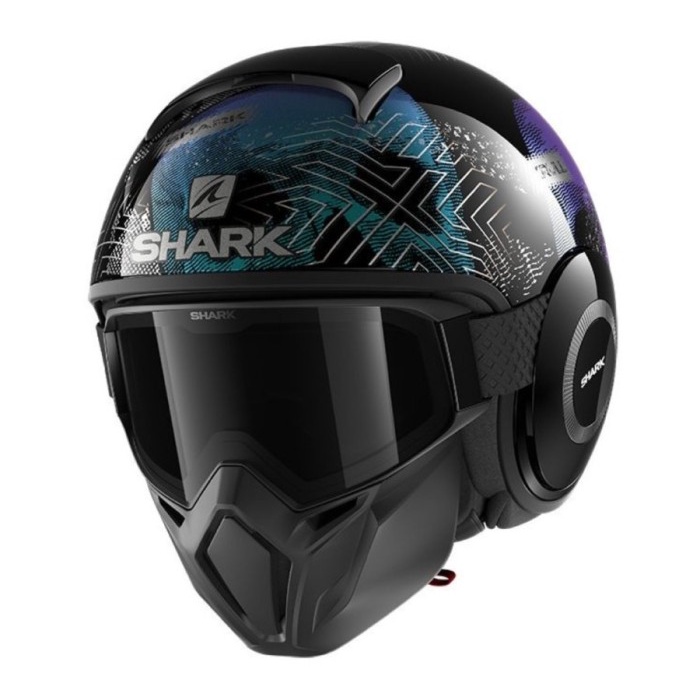 [Ori] Shark Street Drak Krull Green Glitter Kgx  Helm Modular Mask Shark Berkualitas