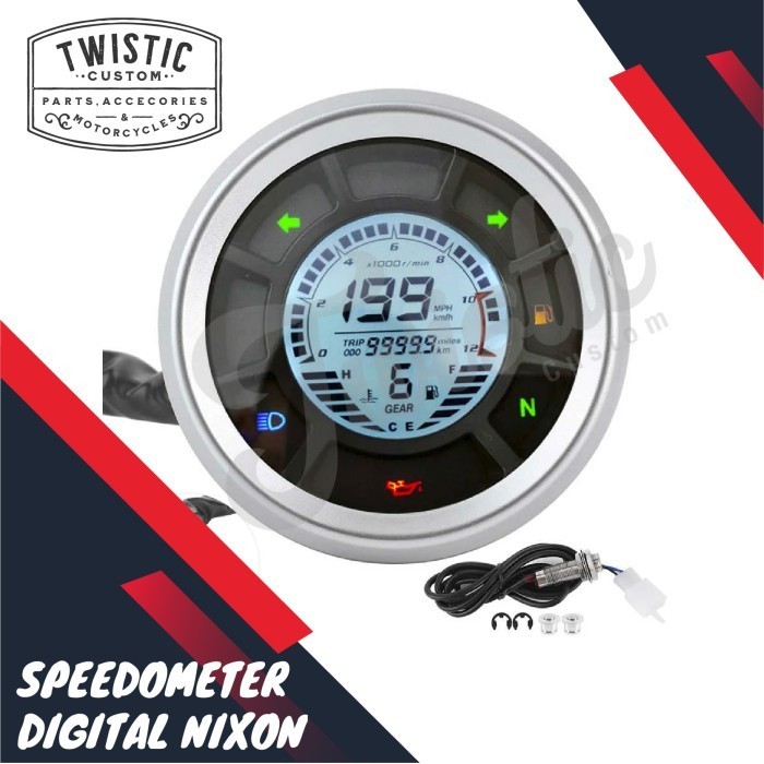 [Original] Speedometer Digital Nixon Motor Custom Universal Scrambler Tracker Terbaru