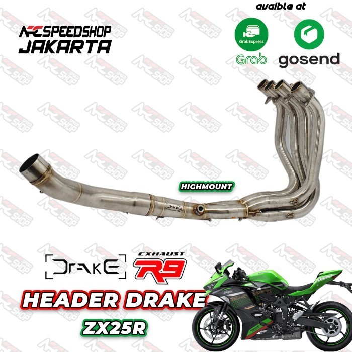 [Original] Header Drake R9 Kawasaki Zx25R Zx 25 R Zx 25R Pipa Knalpot Berkualitas