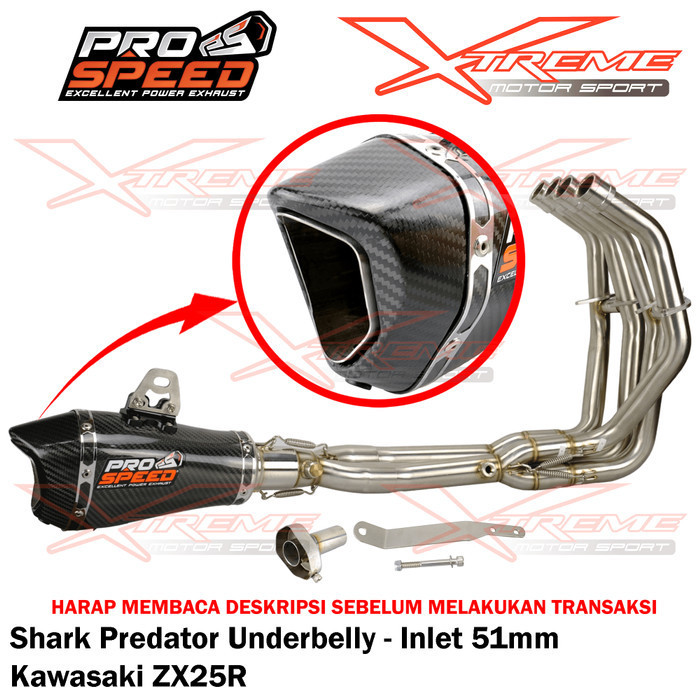 [Original] Knalpot Prospeed Shark Predator Zx25R Zx25Rr Underbelly Stainless Diskon