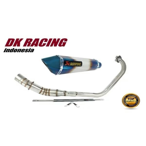 [Original] Knalpot Racing Yamaha All New R15 V3 Akrapovic Short Half Blue Berkualitas