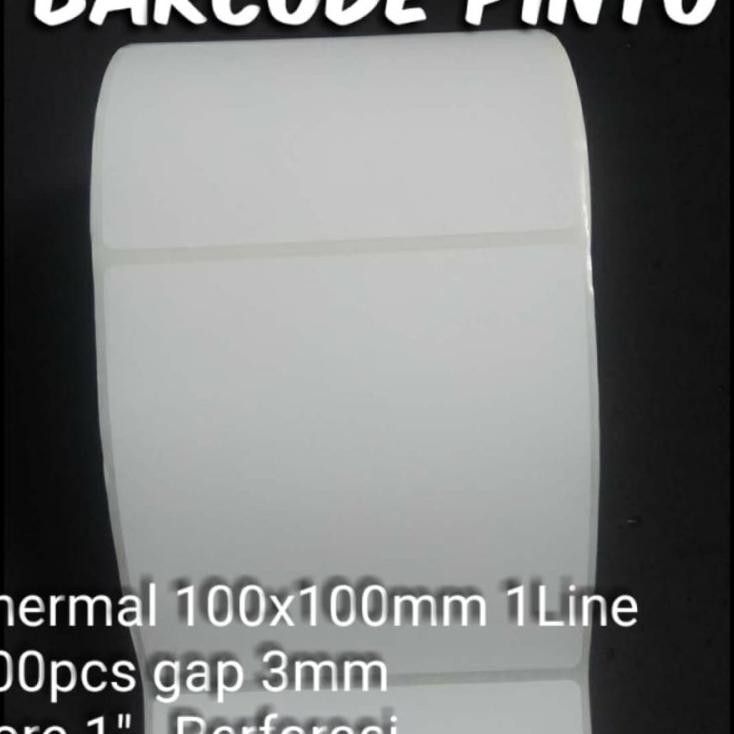 

Direct Thermal 100X100Mm 1Line 500Pcs Gap 3Mm Core 1 Inchi Perforasi (Merk Av) / Label Stier Barcode