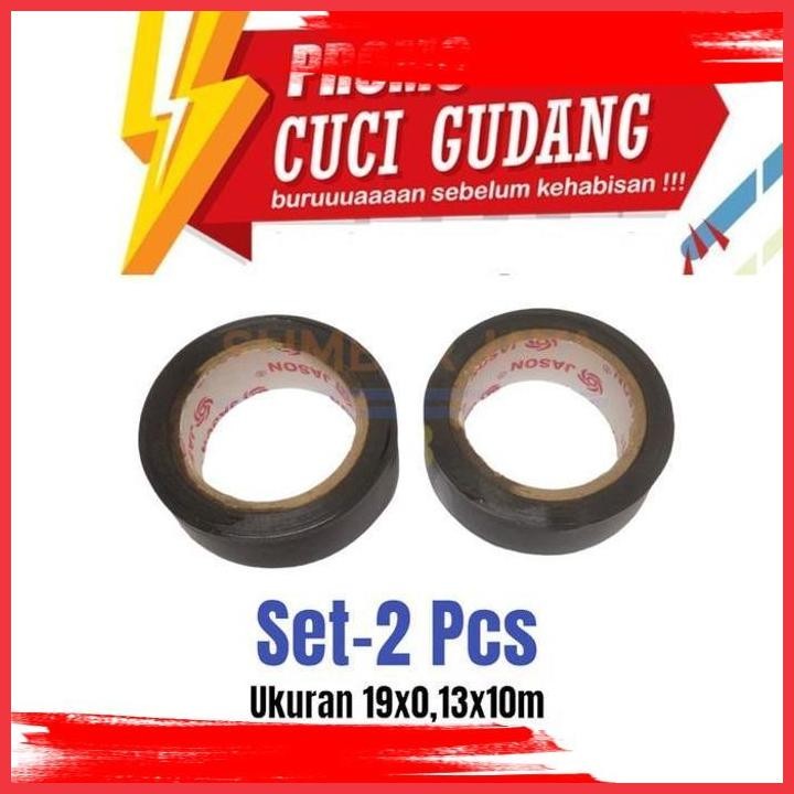 

(SJDS) 2 PCS ISOLASI SOLASI SELOTIP HITAM / SOLASI LISTRIK HITAM 10M