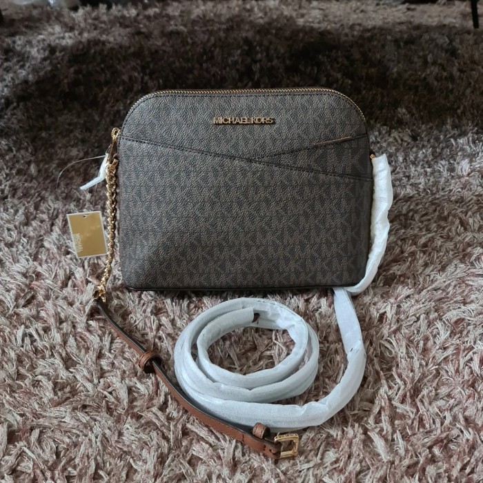 ✅New Tas Branded Ori Mk Jetset Dome Med Brown Terbaru