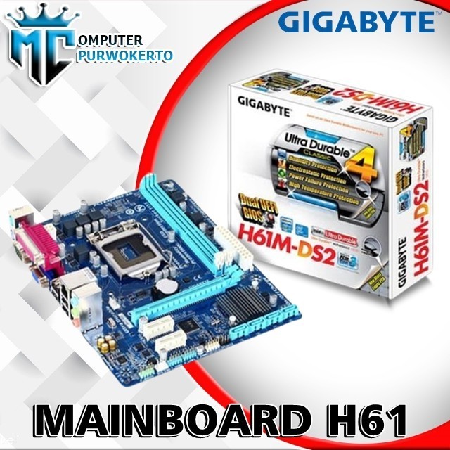 Mobo H61 Gigabyte new intel lga 1155 garansi 1th h61 Onboard baru