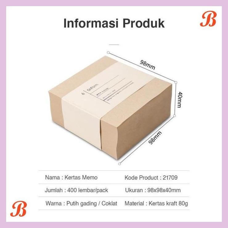 

| KG | DELI MEMO PAPER 10CM NOTES KERTAS MEMO DELI KRAFT PAPER 80GSM