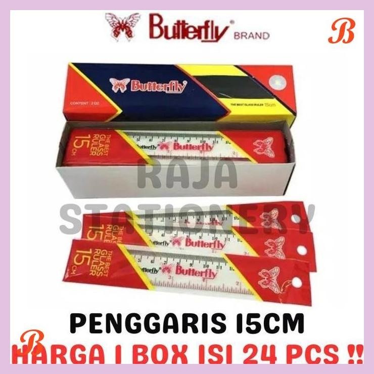 

| KG | BUTTERFLY RULER 15CM PENGGARIS KUPU KUPU 15CM PANJANG PLASTIK [24PCS]