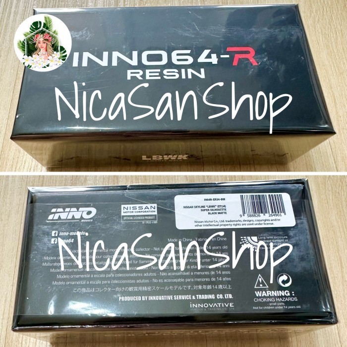 [Original] Inno 64 Resin Nissan Skyline R34 Lbwk Super Silhouette Black Matte Terbatas