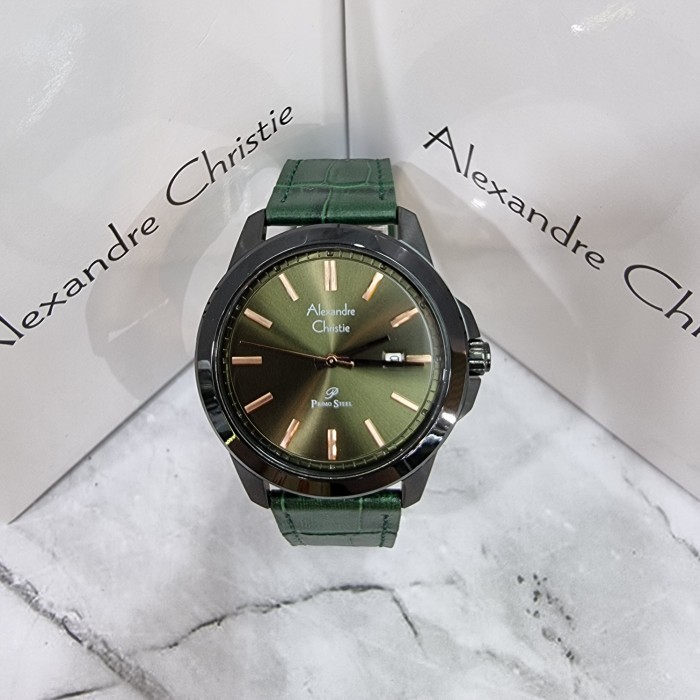 ✅New Jam Tangan Pria Alexandre Christie Ac1017Md - Hitam Hijau Terbatas