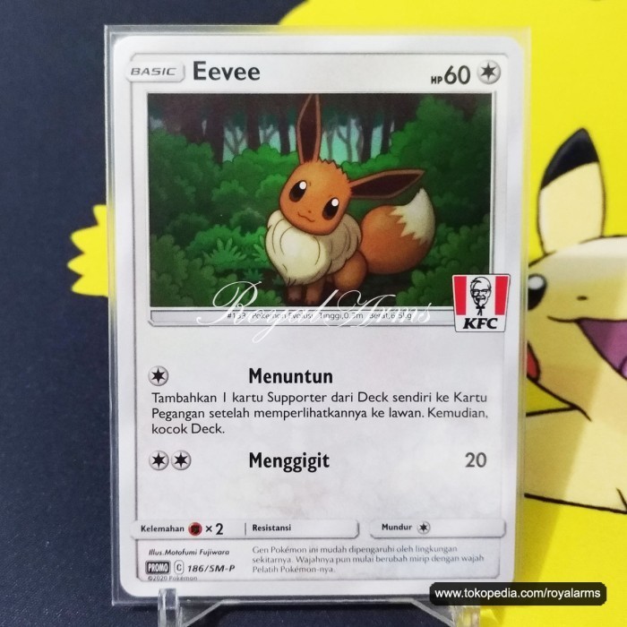 ✅Baru Pokemon Eevee Kfc Promo Card 186/Sm-P Kartu Pokemon Indonesia Ori Terbaru