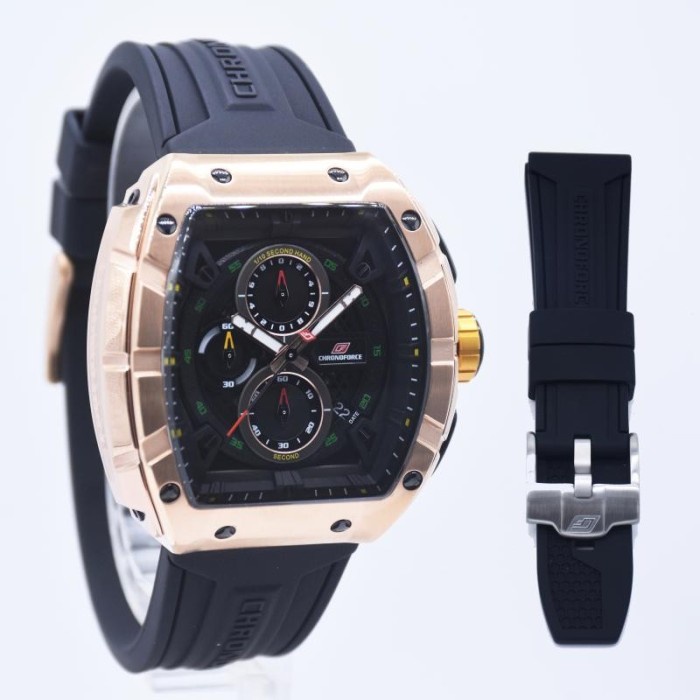 ✅New Jam Tangan Chronoforce 5336 Black Rosegold Original Garansi 1 Tahun Diskon