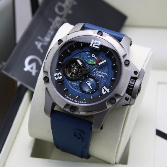 ✅New Jam Tangan Alexandre Christie Pria Ac 6295 Automatic Original - Blue Limited