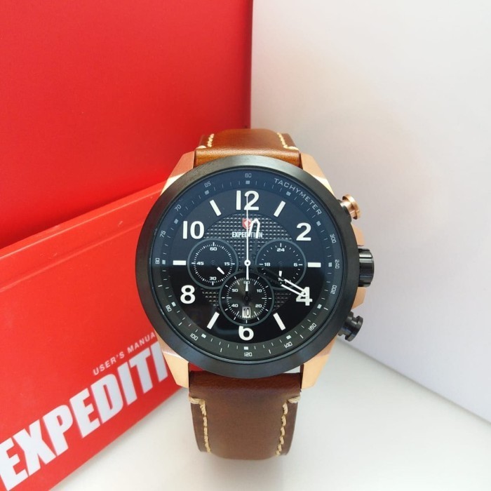 ✅Ori Jam Tangan Pria Expedition 6779 Mclbrba Rosegold Brown Original Garans Diskon