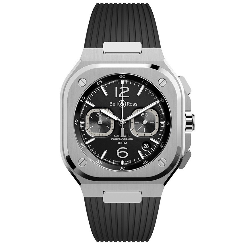 ✅New Ori Bellross Br 05 Chrono Black Steel 42 Mm Limited