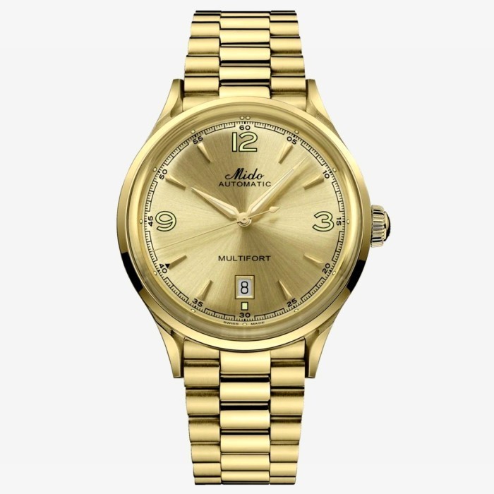 ✅New Ori Mido M040.407.33.027.00 Multifort Powerwind Automatic Gold Pvd Terbaru