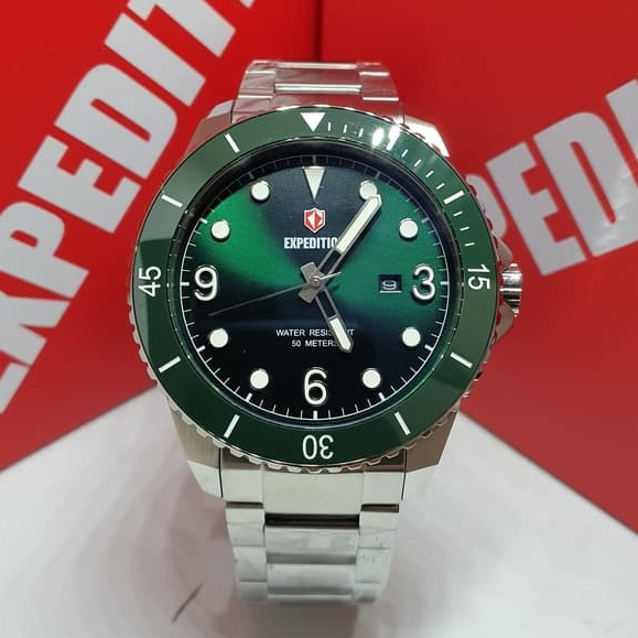 ✅Ori Jam Tangan Pria Expedition E 6792 E6792 Silver Green Original Garansi Limited