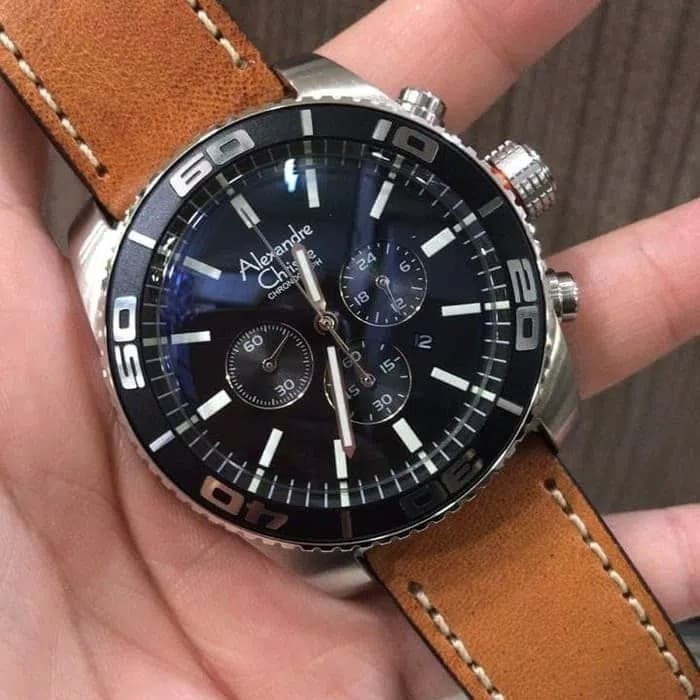 ✅New Ori Jam Tangan Pria Original Alexandre Christie Ac 6500Mc Brownsilverblack Diskon