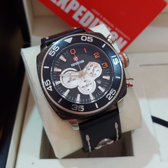✅New Ori Jam Tangan Pria Expedition E 6642 E6642 Silver Black List Orange Ori Limited