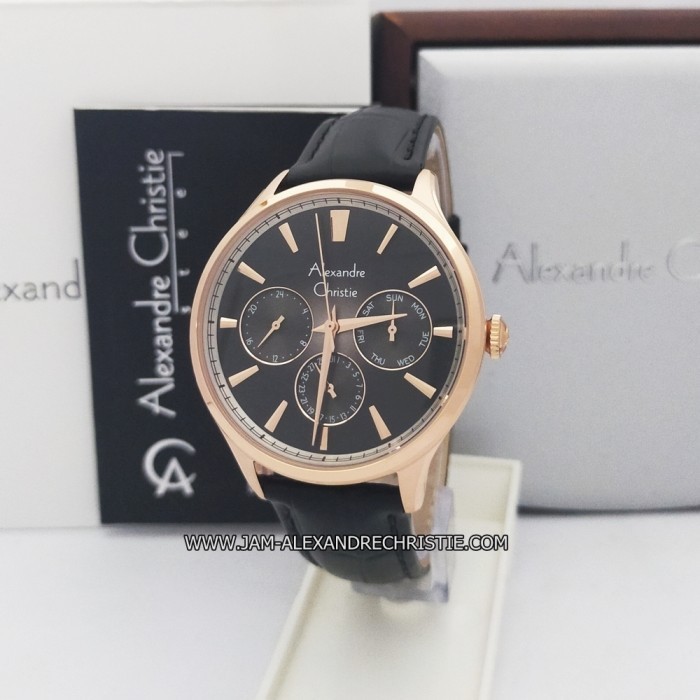 ✅Original Jam Tangan Pria Alexandre Christie Ac 6569 Mf Blrg Black Rosegold Limited