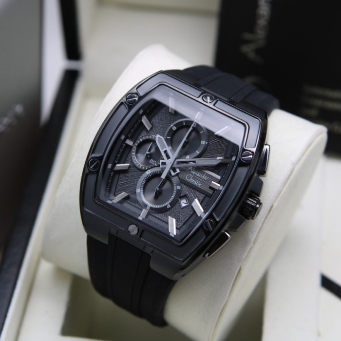 ✅Original Jam Tangan Pria Alexandre Christie Ac 6625 Ac6625 Full Black Terbatas