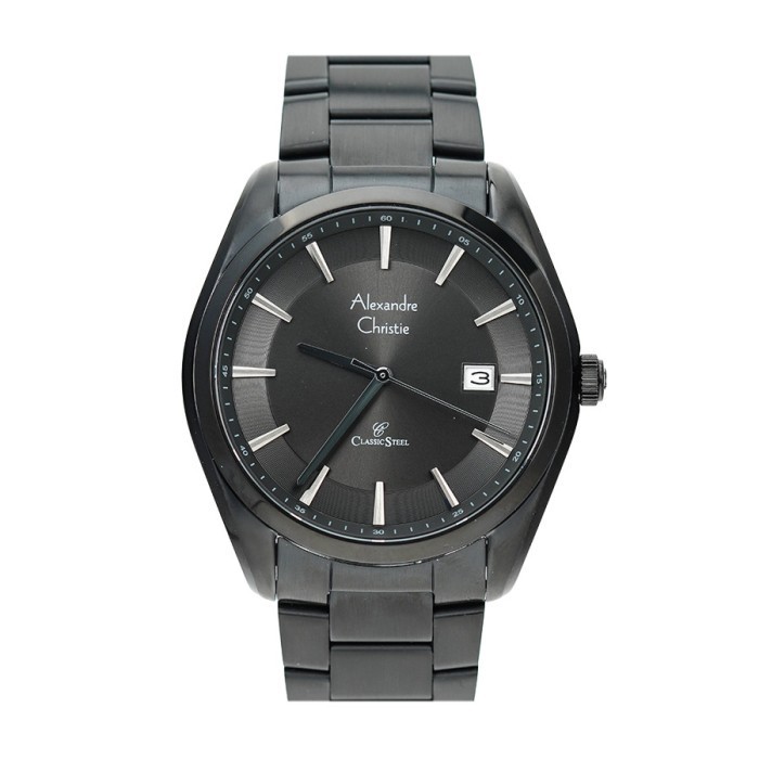 ✅Original Alexandre Christie Ac 8648 Jam Tangan Black Steel Pria Original Terbaru