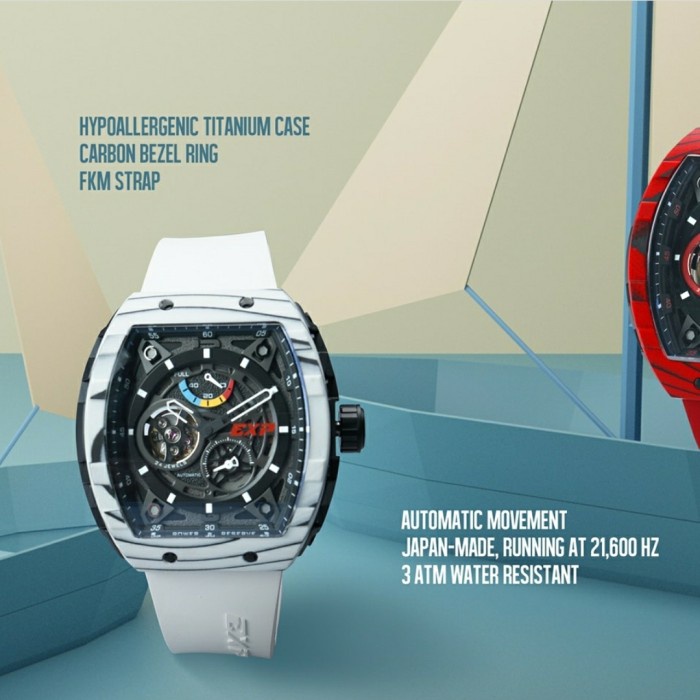 ✅Original Expedition E6782 E 6782 Automatic Pria Limited Edition. White Black Terbatas