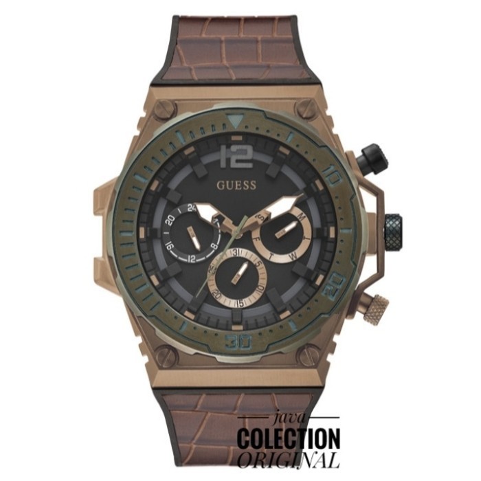 ✅Original Jam Tangan Pria Guess Gw0326G2 Brown Rosegold Original Terbaru
