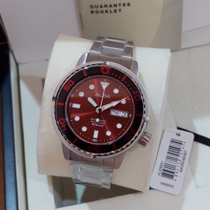 ✅Original Alba Al4265 Al4265X1 Red Dial Automatic Jam Tangan Pria Original Diskon