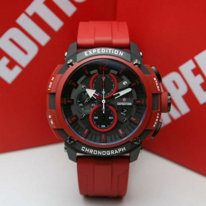 ✅Original Expedition 6781 Red Merah Jam Tangan Pria Original Terbatas