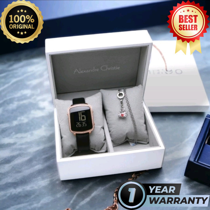 ✅Sale Alexandre Christie Wanita Ac 9380 Ac9380 Kulit Black Rosegold Original Berkualitas