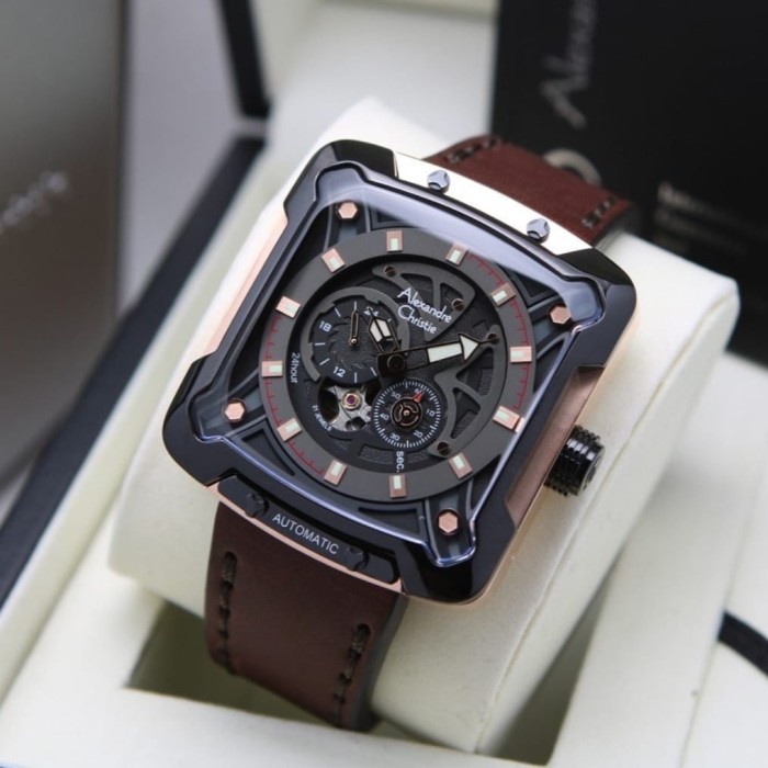 ✅Original Jam Tangan Pria Original Alexandre Christie Ac3030Mc Rosegold Brown Terbaru