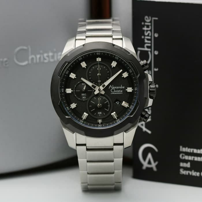 ✅Sale Jam Tangan Pria Alexandre Christie Ac6523Mc Ac 6523 Black Silver Berkualitas