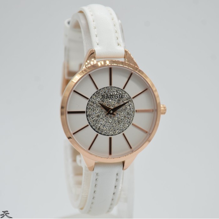 ✅Sale Mango Ma6704L-80 - Jam Tangan Wanita Kulit Original - White Terbaru