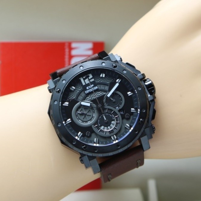 ✅Sale Expedition E6402 / 6402 - Jam Tangan Pria Original - Brown Black Berkualitas