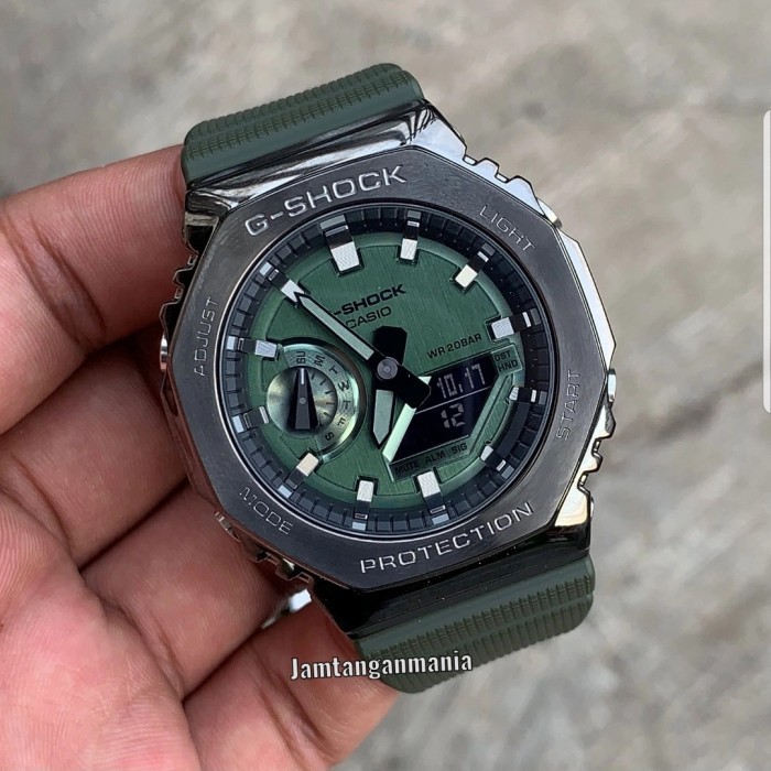 ✅Termurah Casio Metal Gm-2100B 3Adr Gm2100 1Adr Original Garansi Resmi Hijau Diskon