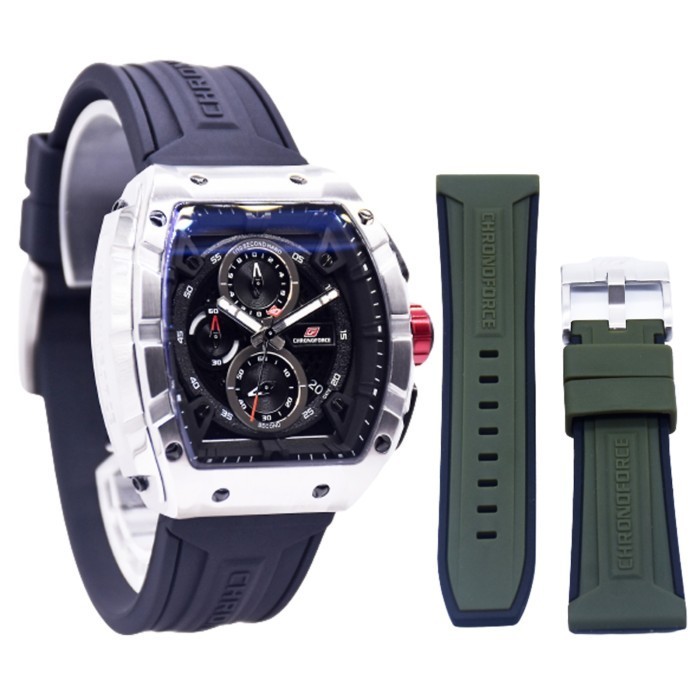 ✅Ori Jam Tangan Pria Chronoforce 5336 Silver Black Original Terbaru