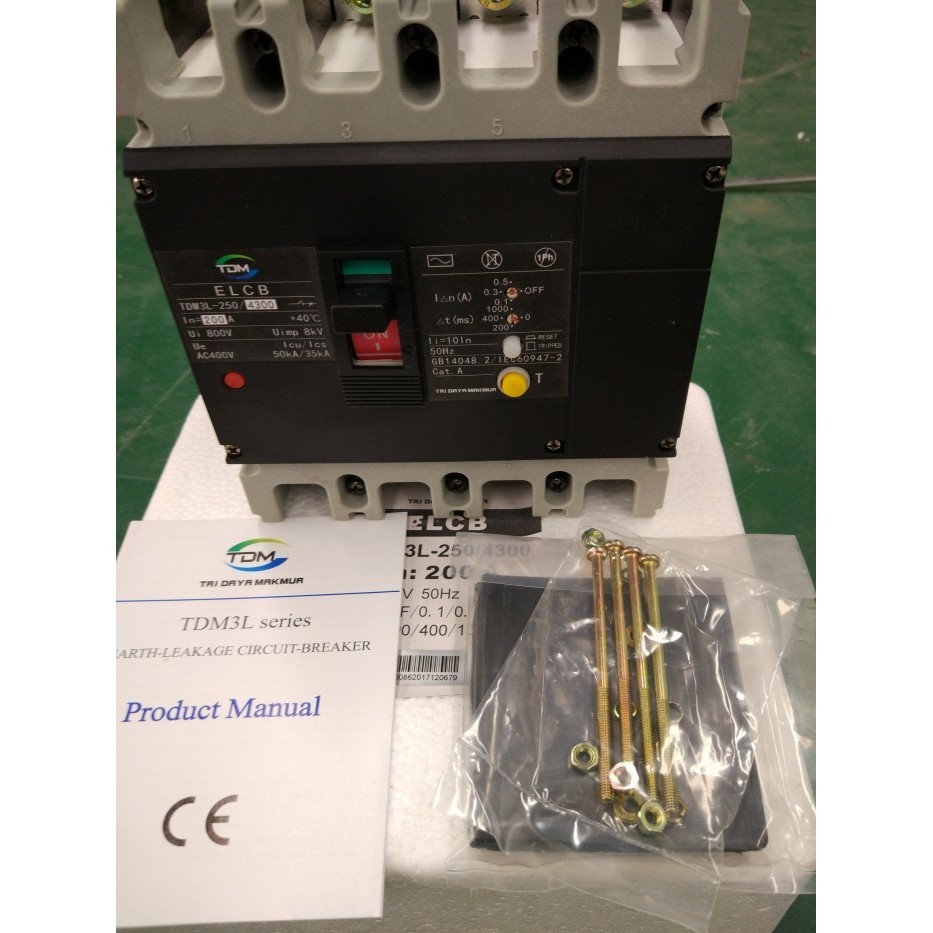 [New] Elcb / Rccb / Rcbo Tdm3L-250M 4P 200A Terbaru