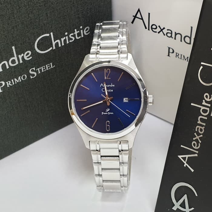 ✨Baru Jam Tangan Wanita Alexandre Christie Ac1009 / Ac 1009 Silver Blue Ori Limited