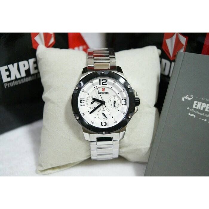 ✨Baru Jam Tangan Jam Tangan Wanita/Cewek Expedition E6698 Silver Ring Black Limited