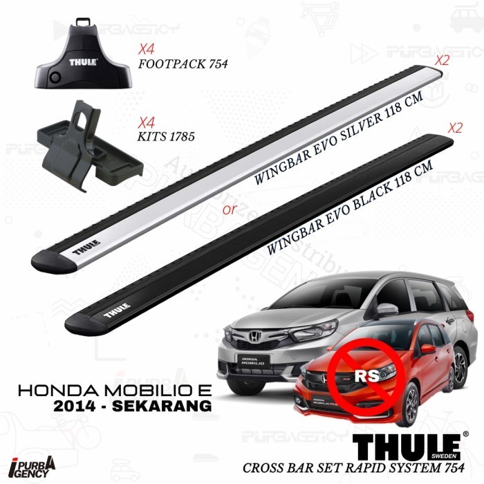 ✨New Ori Thule Cross Bar Set Mobilio Rapid System 754 - Jepit Body Terbaru